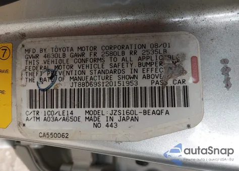 2002 Lexus Gs 300 z USA, uszkodzony, nr VIN JT8BD69S120151953